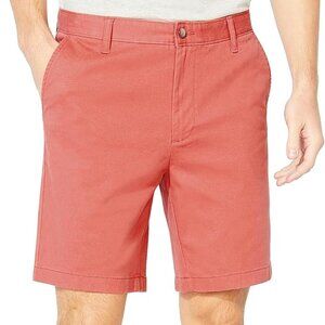 Nautica Men's Classic Fit Flat Front Stretch Solid Chino 8.5 Nineral Red 32W
